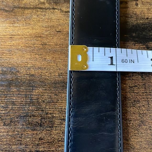Vintage Loewe Classic Black Polish Leather Belt 70/ 33” - Picture 7 of 9